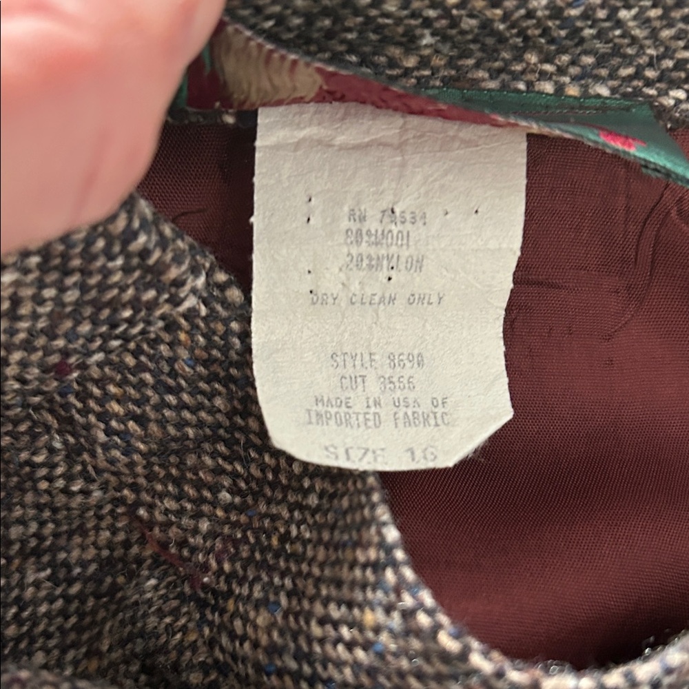 Vintage Wool Orvis Dark Brown A-Line Skirt - Picture 6 of 9